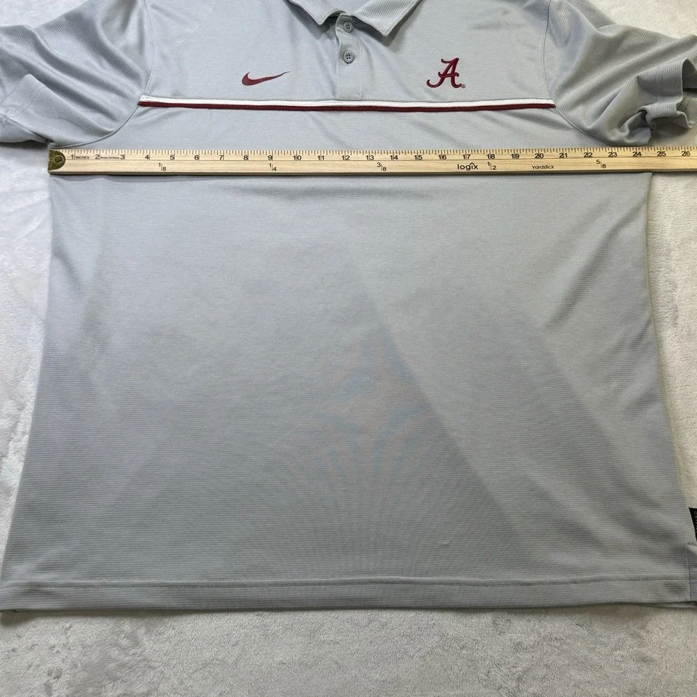 Nike Dri-Fit Alabama Crimson Tide‎ Polo Shirt XL Gray Golf On Field